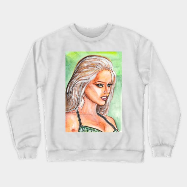 Amber Heard Crewneck Sweatshirt by Svetlana Pelin